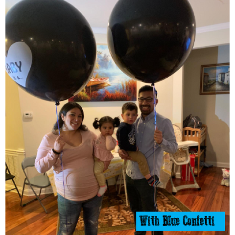 Party Decoration Balloon - Baby Gender Reveal Balloon - Blue Confetti