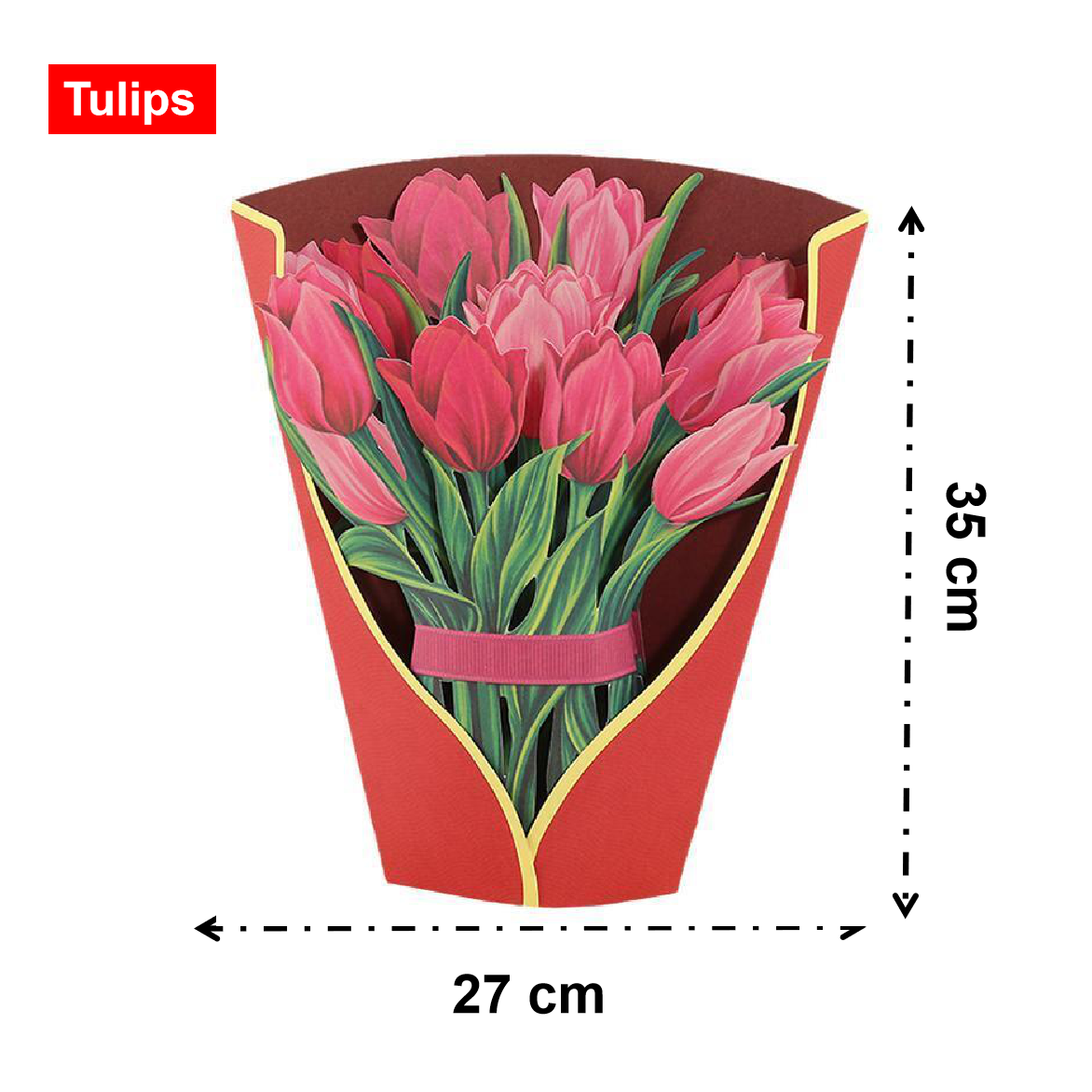Flower Bouquet Pop Up Cards - 3D Greeting Card - Tulips