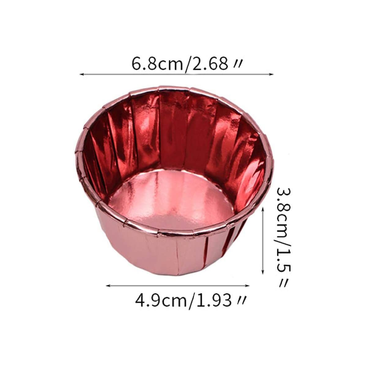 Cupcake Cups Aluminum Foil Rose Coloured - Set of 50