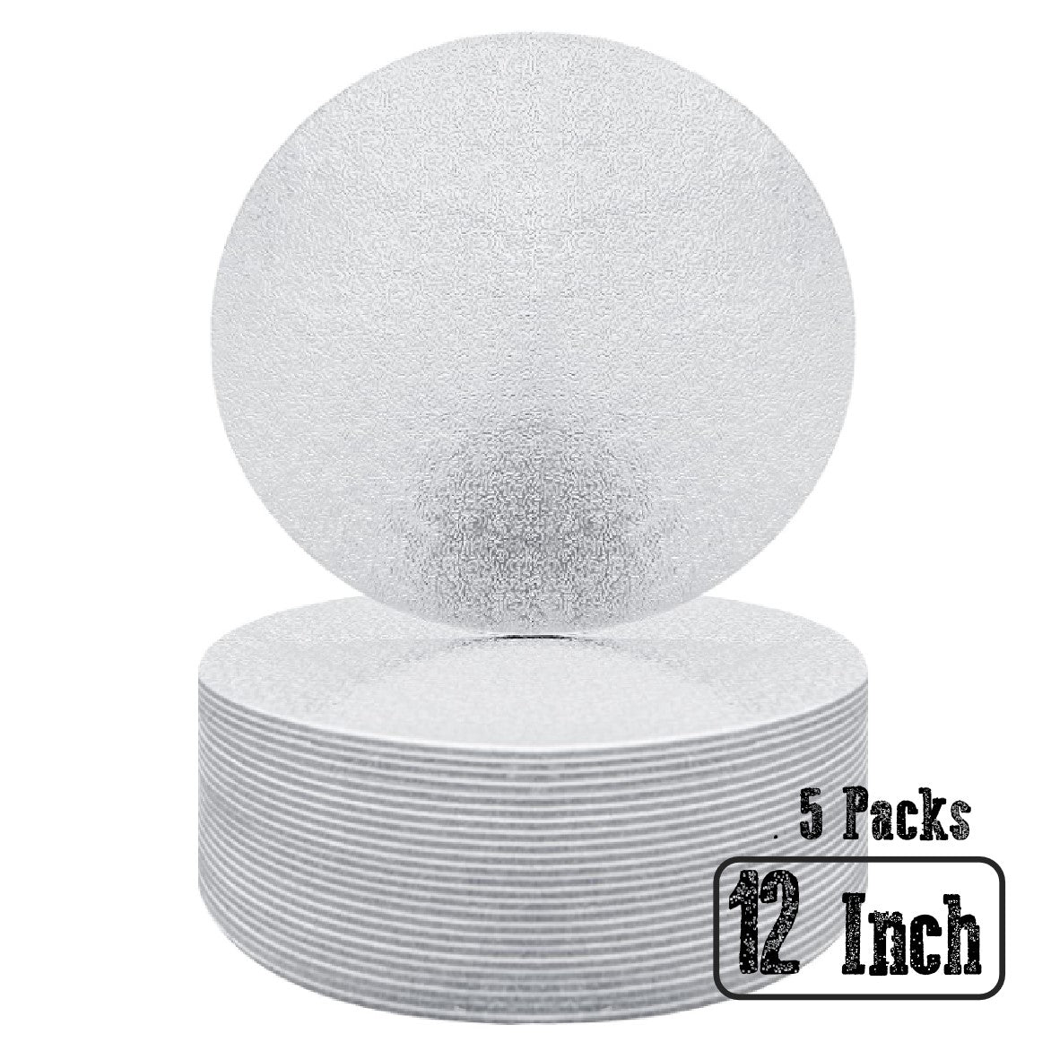 Cake Board Bases- 12 inch size, 5 Pack of silver cake base boards - Rampant Coffee Company