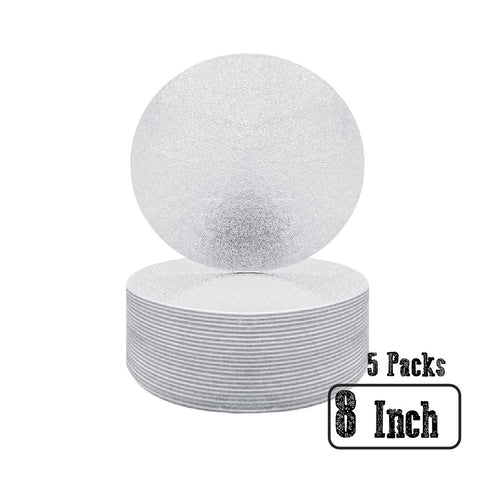 Cake Board Bases- 8 inch size, 5 Pack of silver cake base boards - Rampant Coffee Company