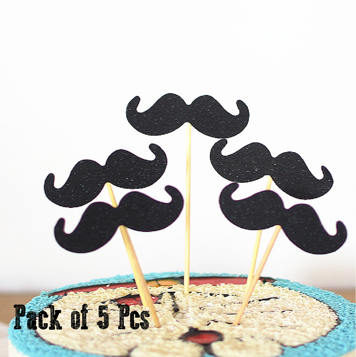 Cake Cup Cake Topper Decorations- moustache For Ded Men Boy - Rampant Coffee Company