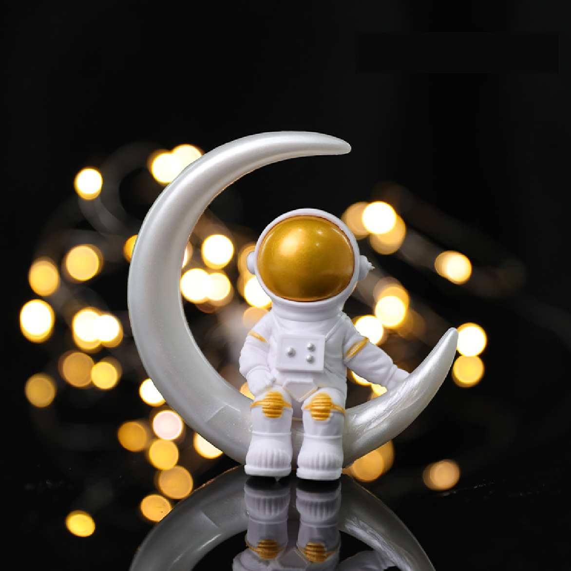 Cake Decoration, Cupcake Topper- Astronaut with Moon- Space scene - Rampant Coffee Company