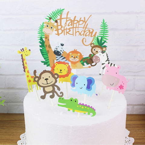Cake Cup Cake Topper Decorations - Jungle Zoo Animals - Rampant Coffee Company
