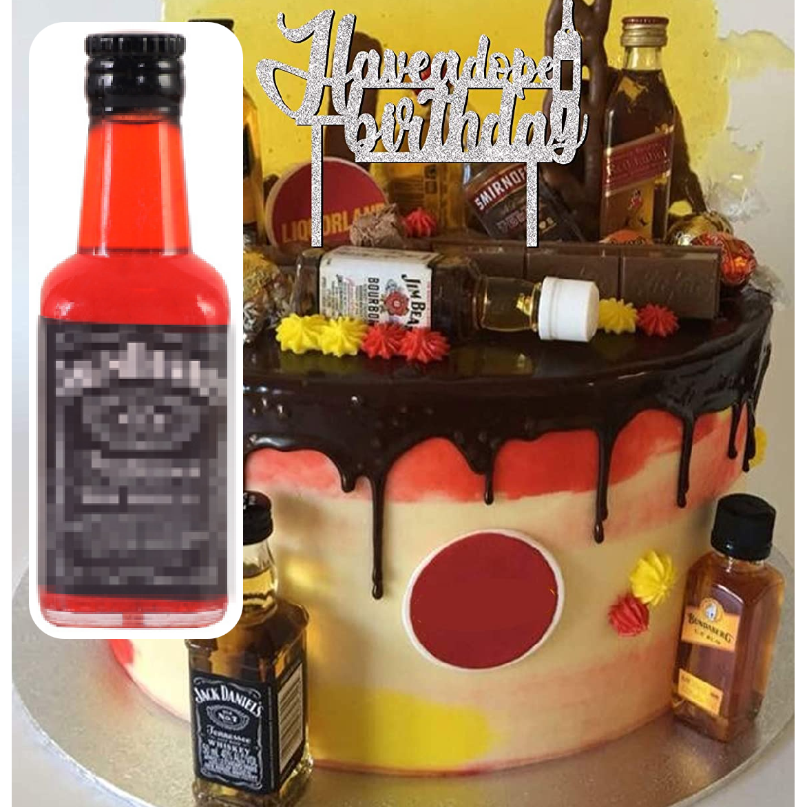 Cake Decoration, Cake Topper - Mini Liquor Alcohol Decoration Bottle - 4