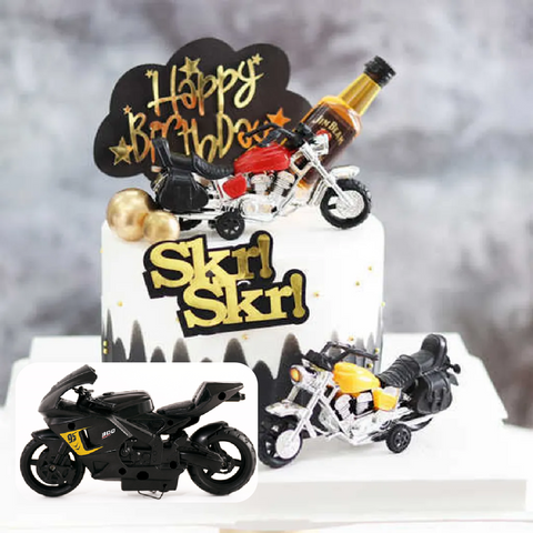 Cake Topper, Cake Decorations -  Motorcycle 'street bike' - black (Large) - Rampant Coffee Company