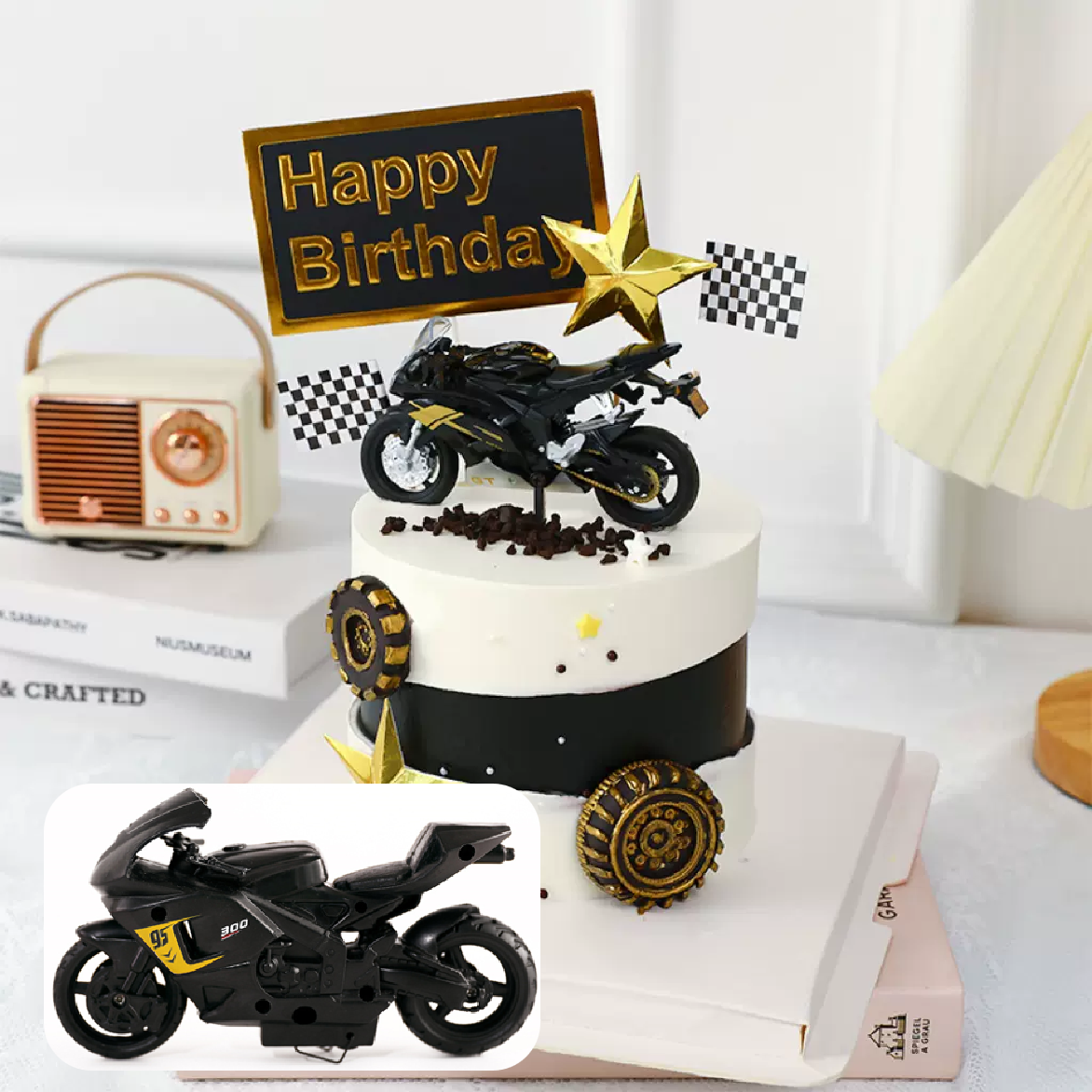 Harley Davidson Cake Topper/ Motorcycle/ Flame/party/cake Decor/ Chain/ride  - Etsy