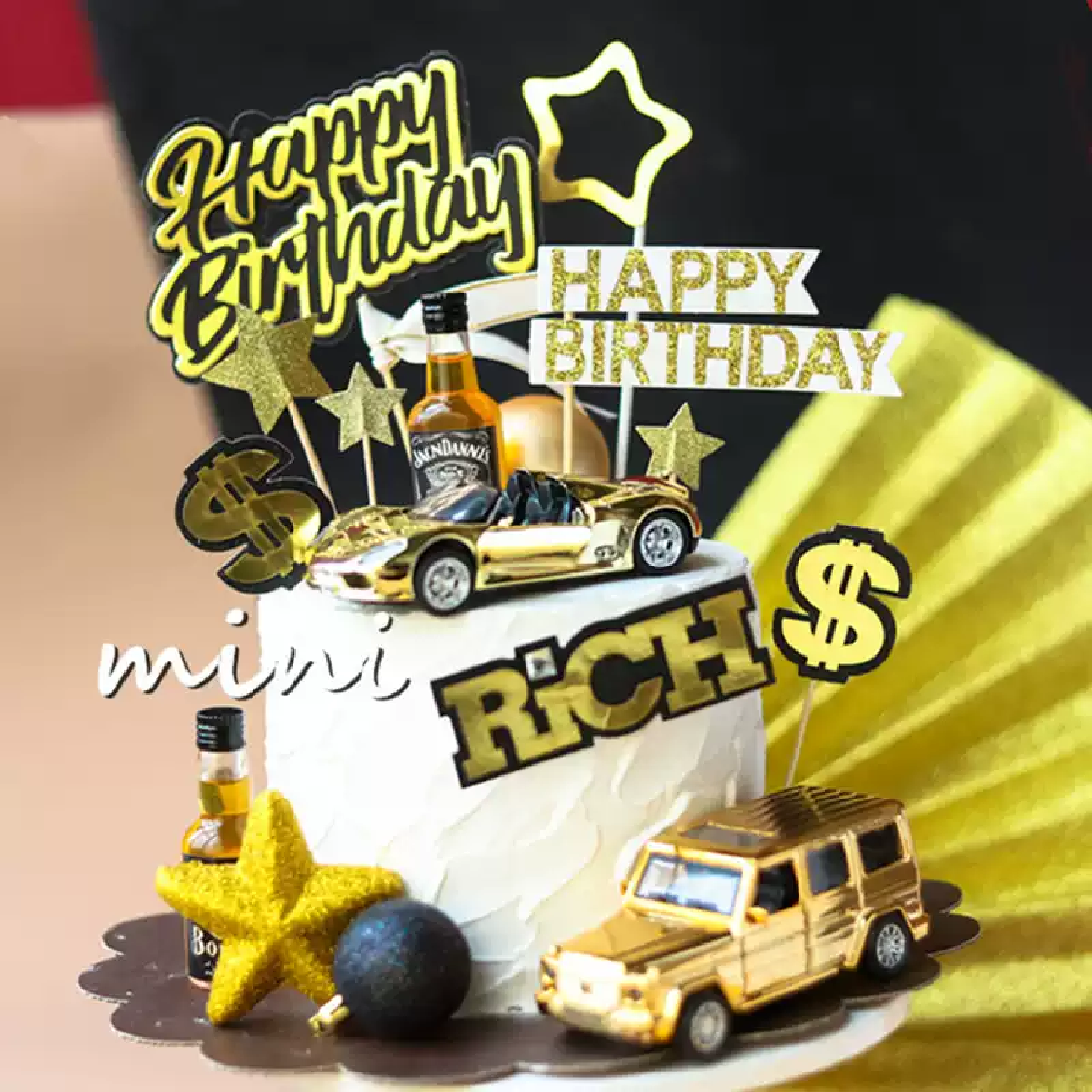 Cake Topper, Cake Decorations- '4 x4' off road vehicle - Gold - Rampant Coffee Company