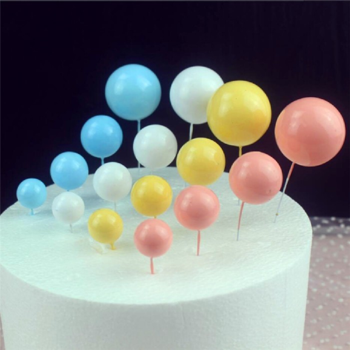 Cake Decoration Topper - 2 cm Pearl Balls -Blue, pack of 5 - Rampant Coffee Company