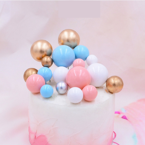Cake Decoration Topper - 3 cm Pearl Balls -Blue, pack of 5 - Rampant Coffee Company