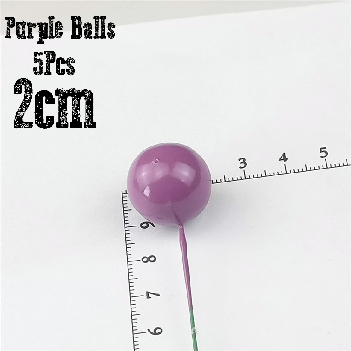 Cake Decoration Topper - 2 cm Pearl Balls - Purple,  pack of 5 - Rampant Coffee Company