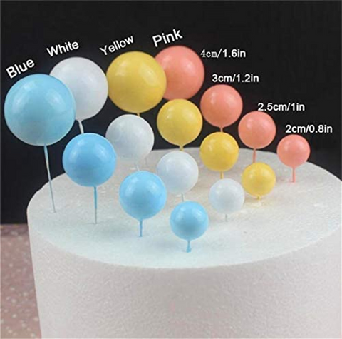 Cake Decoration Topper - 3 cm Pearl Balls - Purple - Pack of 5