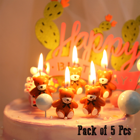 Cake Candle Cupcake Candle - Teddy Bears, set of 6 - Rampant Coffee Company