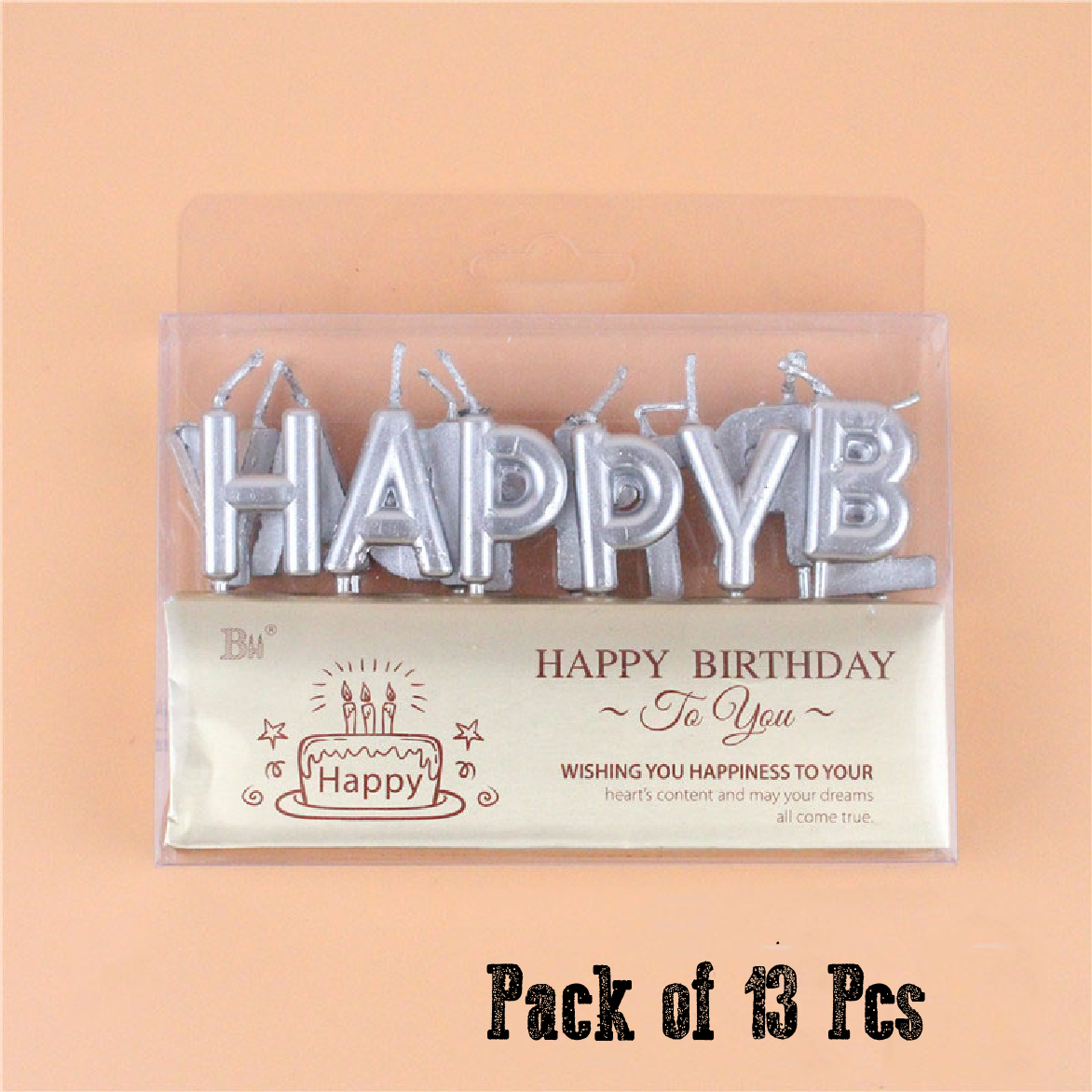 Cake Candle Cupcake Candle - 'Happy Birthday' - Silver - Rampant Coffee Company