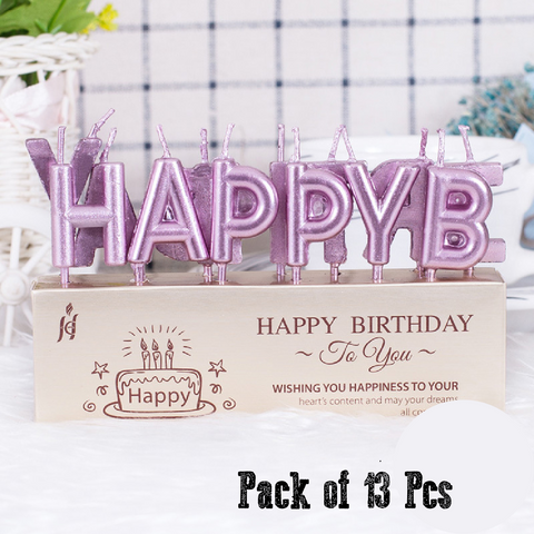 Cake Candle Cupcake Candle - 'Happy Birthday' - Rose color - Rampant Coffee Company
