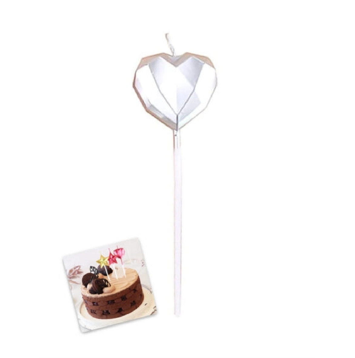 Cake Candle Cupcake Candle - Silver Heart - Rampant Coffee Company
