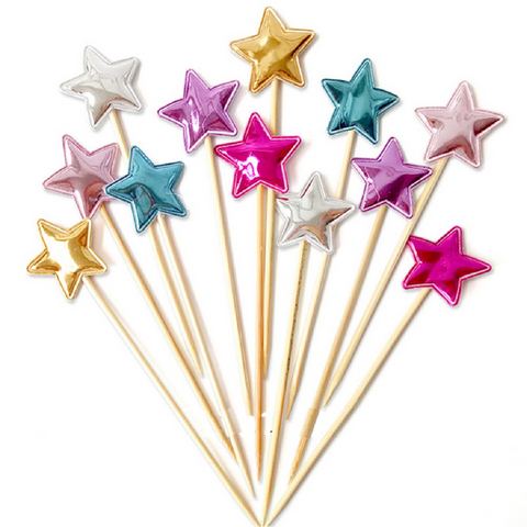 Cupcake Topper Cake Topper Decorations- Pink stars, 50 pack - Rampant Coffee Company