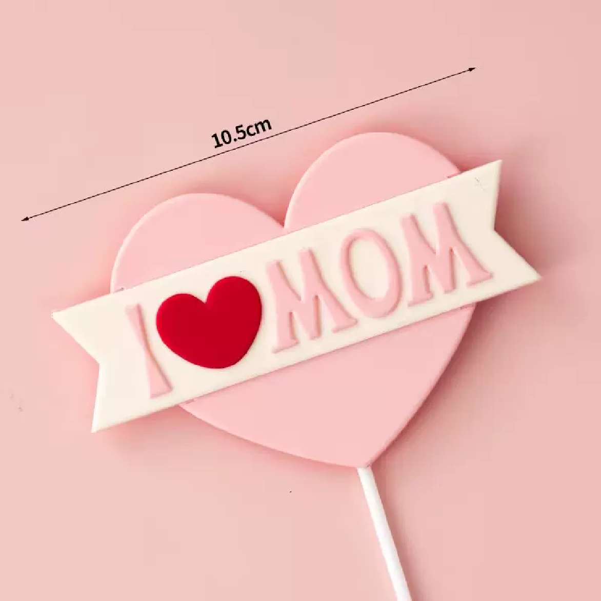 Cake Topper Cupcake Decorations - 'I Love you Mom' - pink - Rampant Coffee Company