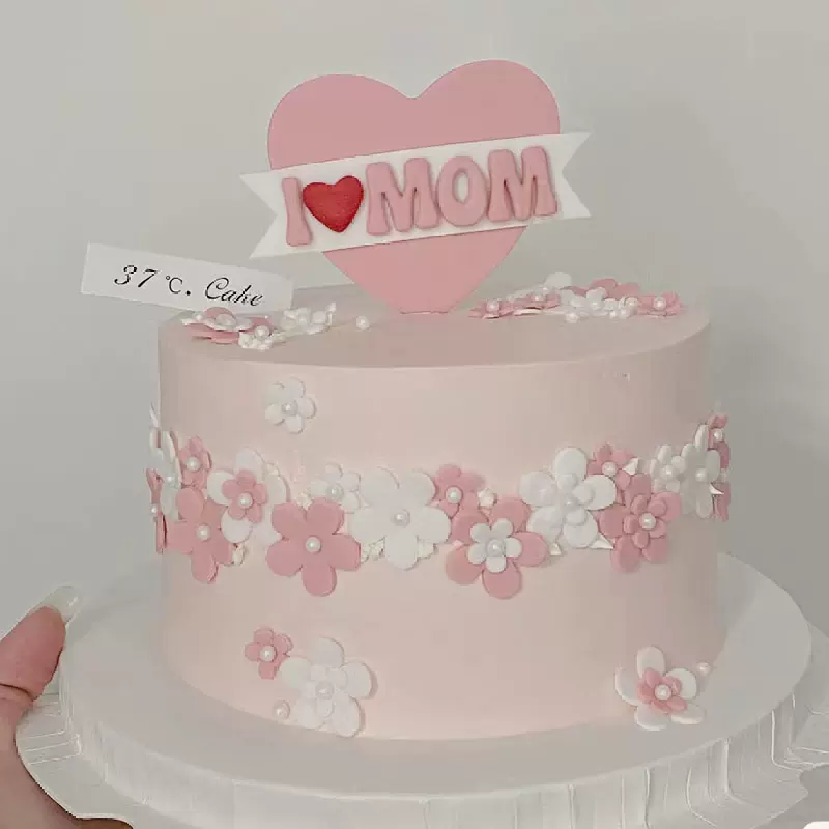Cake Topper Cupcake Decorations - 'I Love you Mom' - pink - Rampant Coffee Company