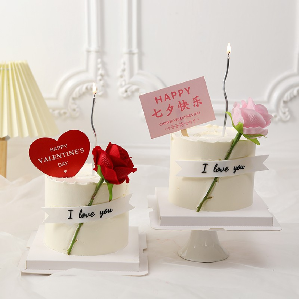 Cake Decoration Flowers - Imitation Roses, white - pack of 10 - Rampant Coffee Company
