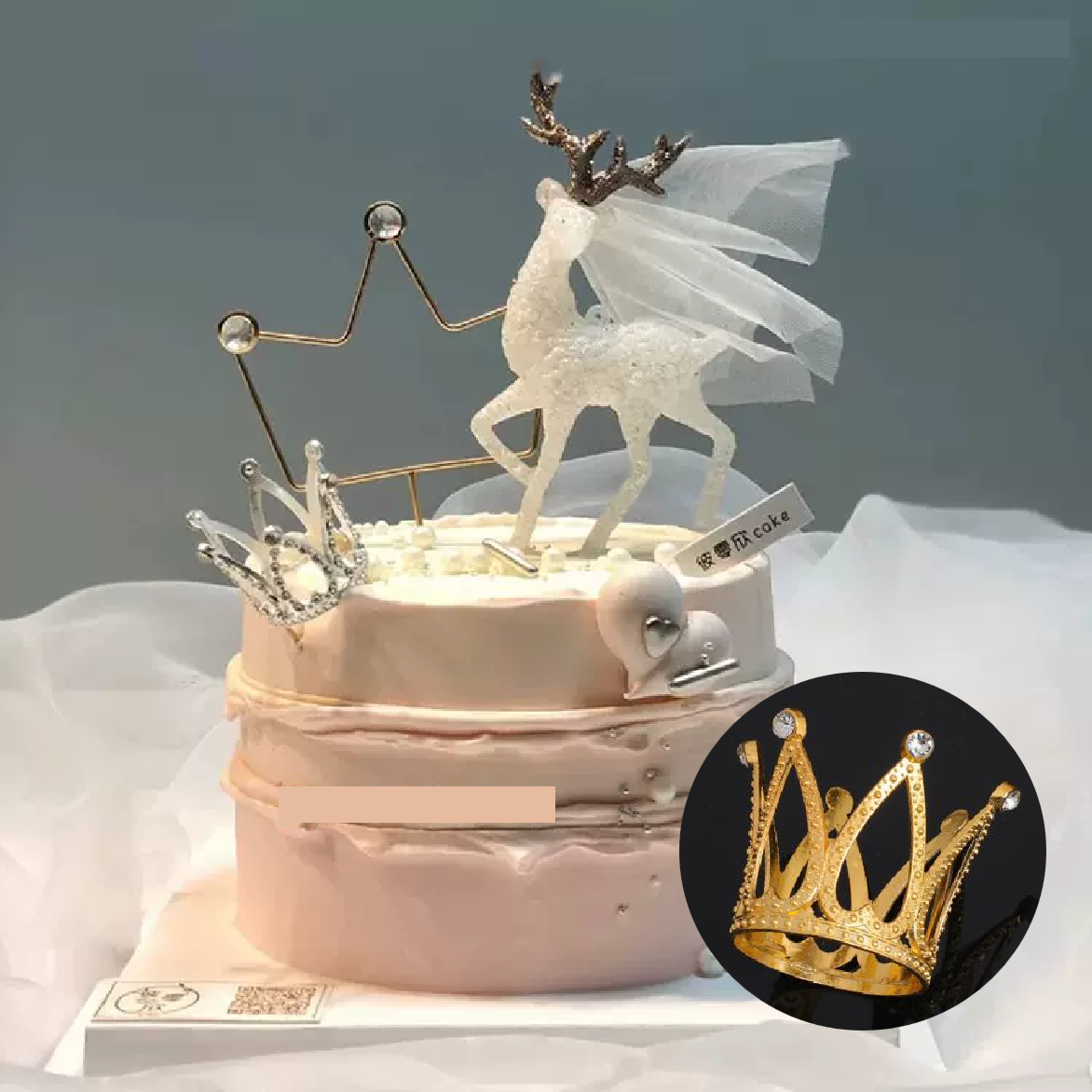 Cake Topper, Cake Decorations - Mini 'gold glitter' crown - Rampant Coffee Company