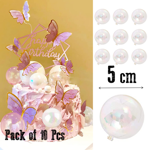 Cake Decoration, Cupcake Topper - Clear decorative Bubble Balls 5cm - pack of 10 - Rampant Coffee Company