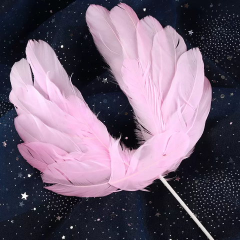 Cake Topper Cupcake Decorations  - Feather 'Angel Wings' - Pink - Rampant Coffee Company