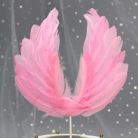 Cake Topper Cupcake Decorations  - Feather 'Angel Wings' - Pink - Rampant Coffee Company