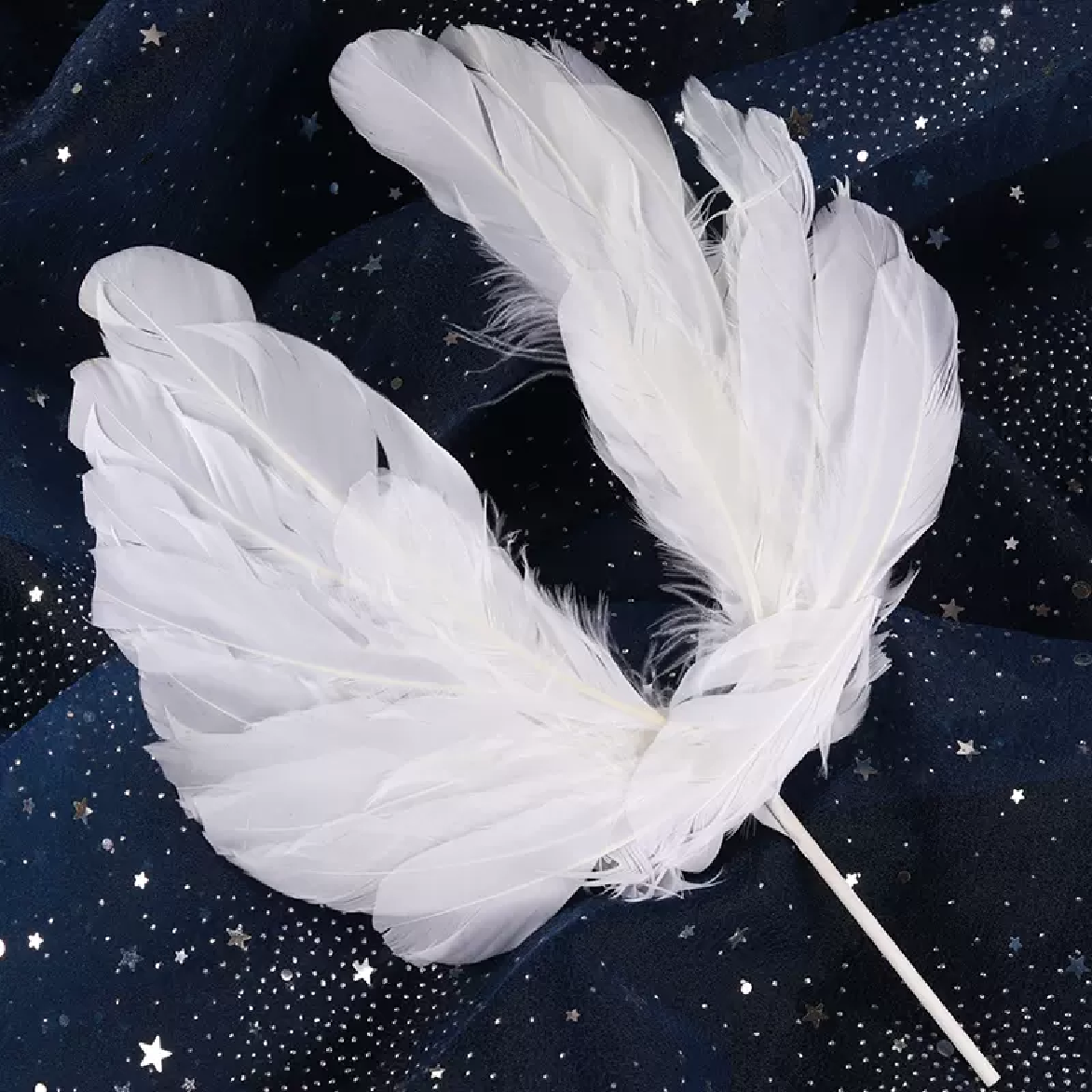 Cake Topper Cupcake Decorations  - Feather 'Angel Wings' - White - Rampant Coffee Company