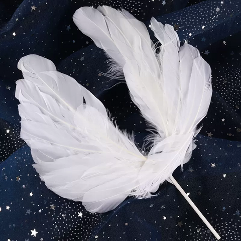 Cake Topper Cupcake Decorations  - Feather 'Angel Wings' - White - Rampant Coffee Company