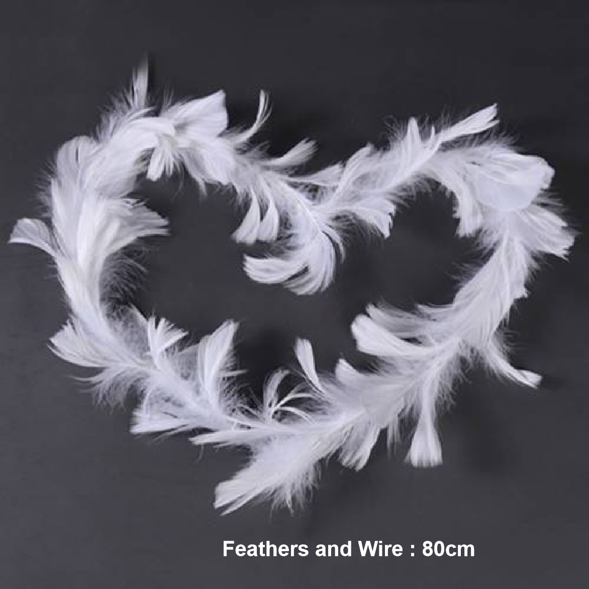 Cake Topper Decoration - 'Feathers with Wire' -white - Rampant Coffee Company