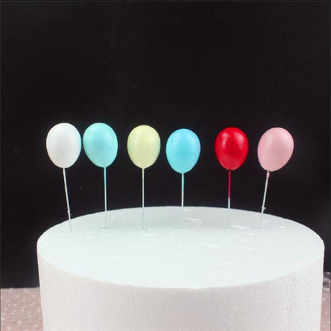 Cake Topper Cake Decorations - 'Balloons' Rainbow, pack of 6 - Rampant Coffee Company