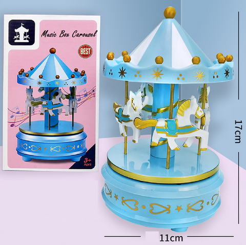 Cake Topper Decoration  - 'Musical Carousel' - Blue - Rampant Coffee Company
