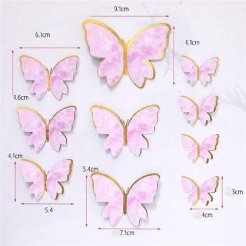 Cake Decoration, Cupcake Topper -3D Butterflies, pink - pack of ten - Rampant Coffee Company