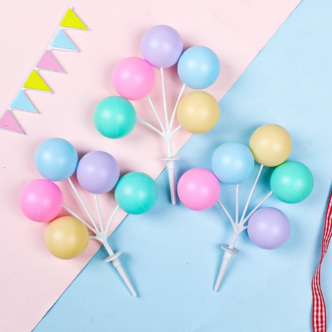 Cake Topper, Cupcake Decoration - Colourful Balloons
