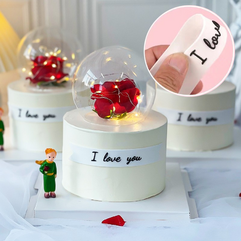 Cake Topper, Cupcake Decoration - Silicon Cake Banner - I Love You