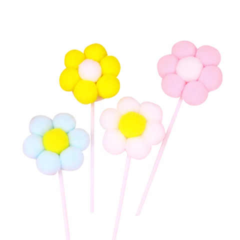 Cake Topper, Cake Decorations - Cotton Fluffy Daisy - Yellow
