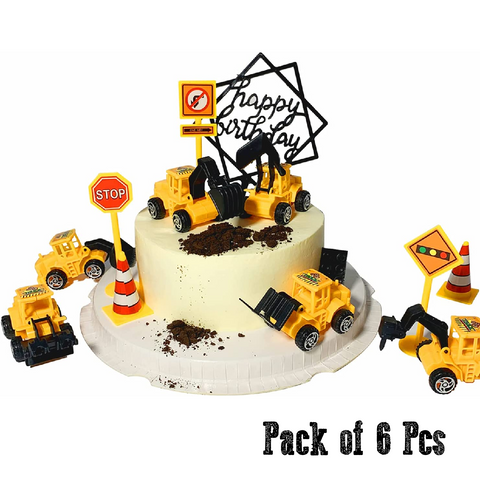 Cake Decoration, Cupcake Topper  - Construction Vehicles set of 6 - Rampant Coffee Company