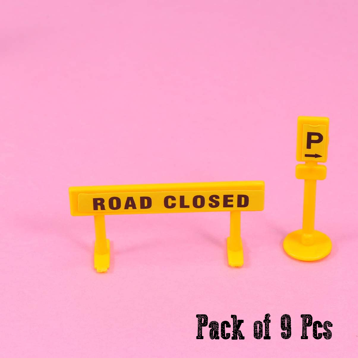 Cake Decoration, Cupcake Topper -Construction Road Signs/ barricades - set of 9pcs - Rampant Coffee Company