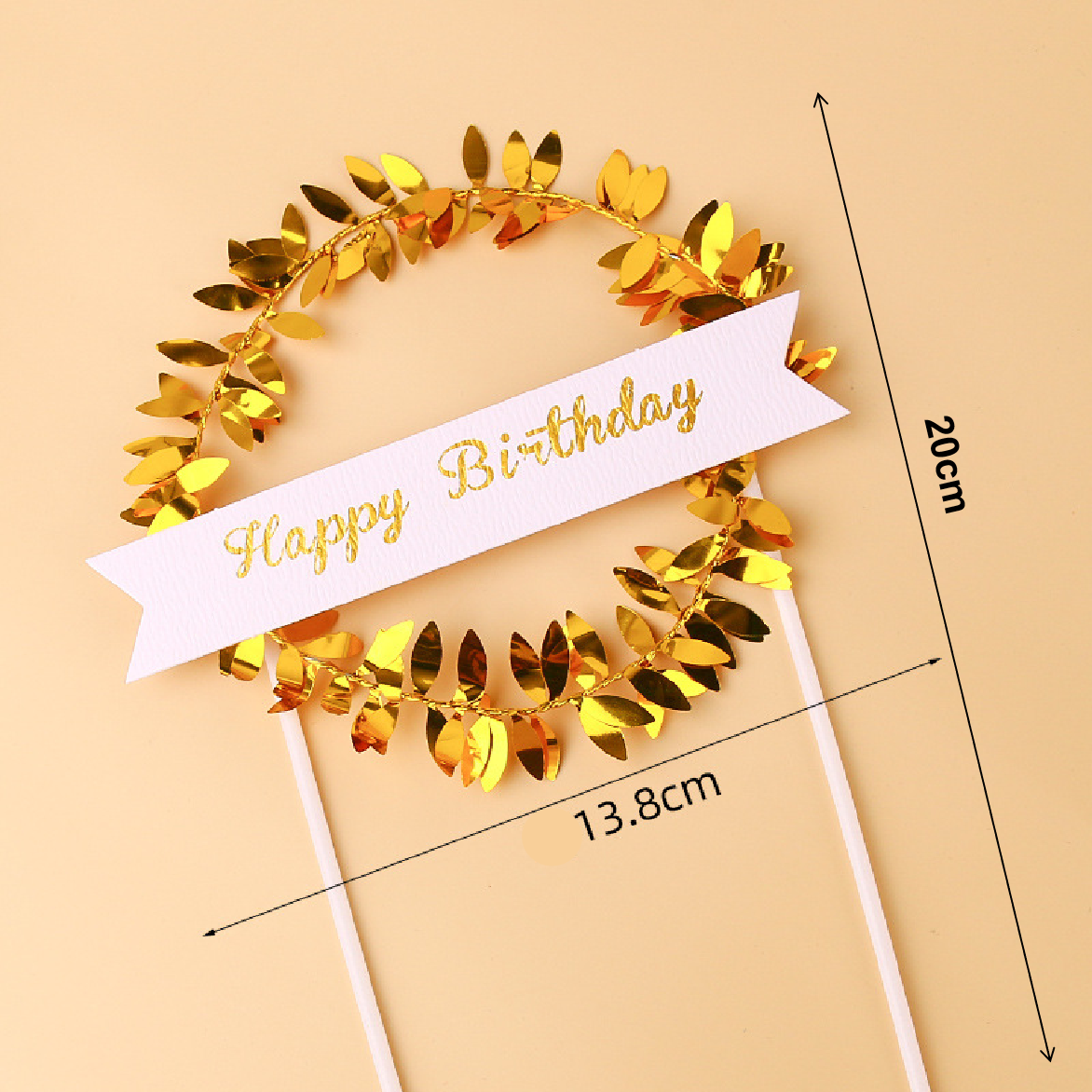 Happy Birthday Cake Topper - Cake Decoration - gold - Rampant Coffee Company