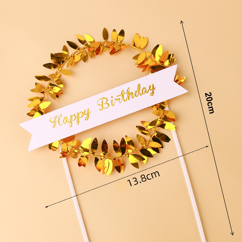Happy Birthday Cake Topper - Cake Decoration - gold - Rampant Coffee Company