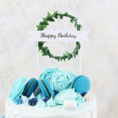 Happy Birthday Cake Topper - Cake Decoration - green - Rampant Coffee Company