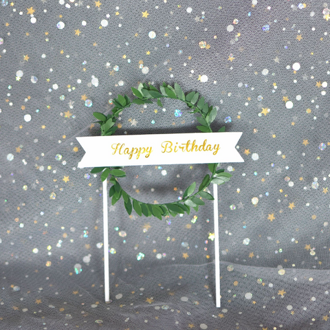 Happy Birthday Cake Topper - Cake Decoration - green - Rampant Coffee Company