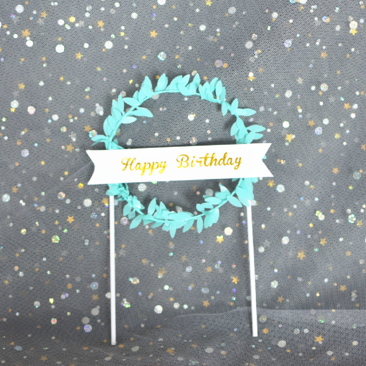 Happy Birthday Cake Topper - Cake Decoration -  blue - Rampant Coffee Company