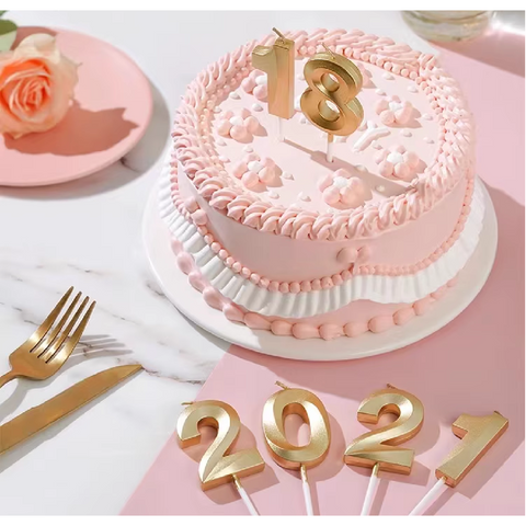 Cake/Cupcake Candle - Bold Golden Number 1
