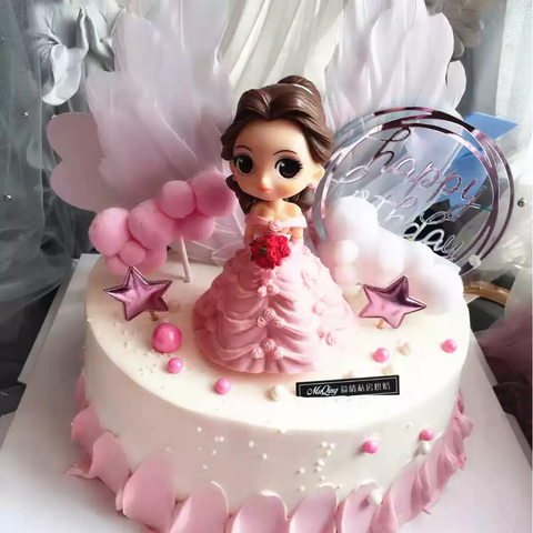 Cake Decoration,  Cupcake Topper - Princess- Pink - Rampant Coffee Company