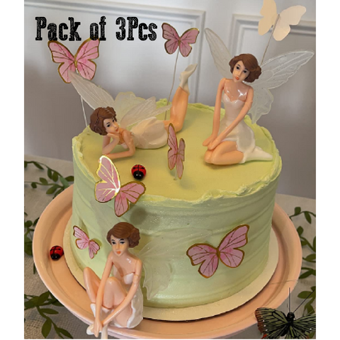Cake Decoration, Cupcake Topper - 'Fairies' - set of 3 - Rampant Coffee Company