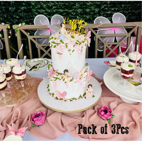 Cake Decoration, Cupcake Topper - 'Fairies' - set of 3 - Rampant Coffee Company