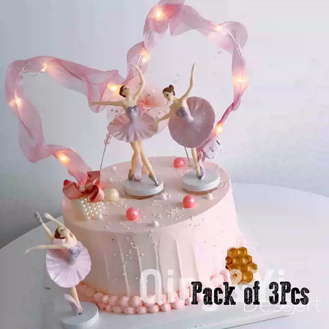 Cake Decoration, Cupcake Topper -  'Ballerinas' - set of 3 - Rampant Coffee Company