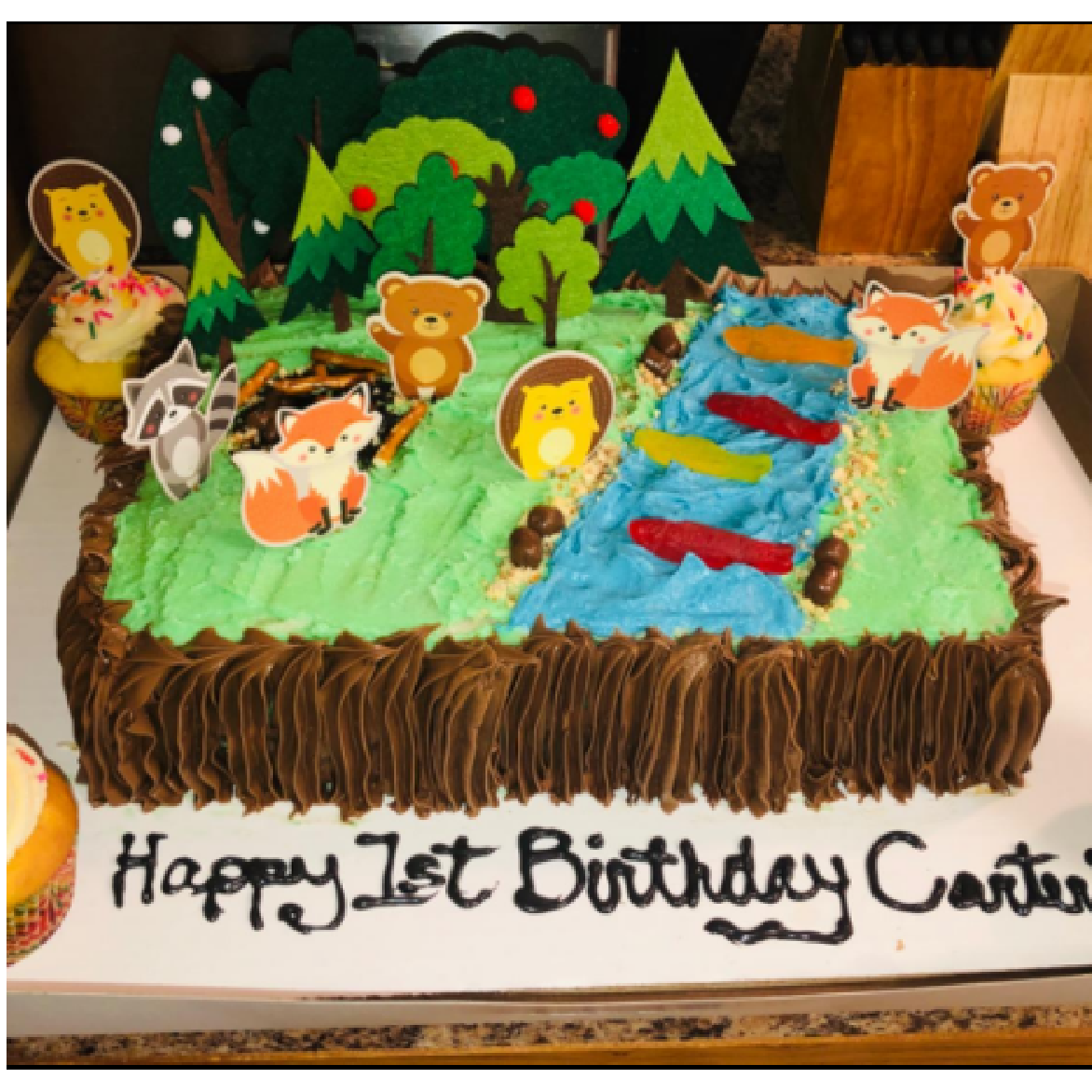 Cake Decoration, Cupcake Topper  - Woodland "trees 'felt' - 3pcs Set- C - Rampant Coffee Company